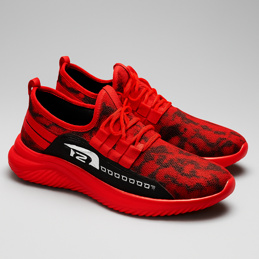Men’s Red Sports Sneakers – Lightweight Breathable Running & Training Shoes